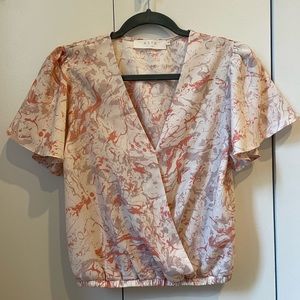 Astr Flutter Sleeve Surplice Marble Top